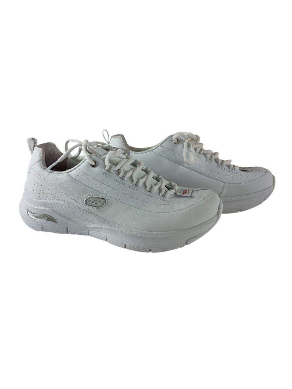 Skechers Arch Fit Citi Drive White/Silver Women's Sz. 8.5 Sneakers Shoes New
